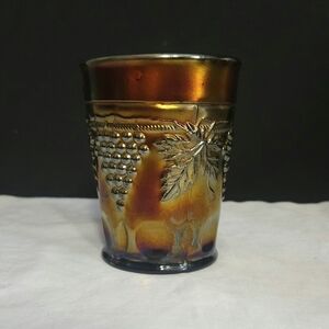 Northwood Grape & Cable Iridescent Amethyst Carnival Glass Tumbler Cup